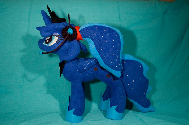 Size: 1200x798 | Tagged: safe, artist:ksander-uno, derpibooru import, princess luna, alicorn, pony, gamer luna, headset, irl, photo, plushie, solo