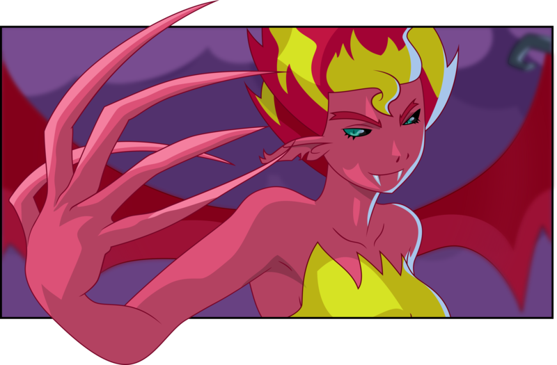 Size: 5663x3719 | Tagged: safe, artist:drewdini, derpibooru import, sunset shimmer, equestria girls, armpits, solo, sunset satan