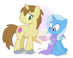 Size: 963x770 | Tagged: safe, artist:dm29, derpibooru import, donut joe, trixie, pony, unicorn, bread, crack shipping, donut, donutrix, female, food, heart, julian yeo is trying to murder us, male, mare, shipping, simple background, straight, transparent background