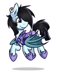 Size: 604x726 | Tagged: safe, artist:rubywave32, derpibooru import, oc, oc:mono noise, unofficial characters only, bat pony, pony, armor, ear piercing, earring, female, guardsmare, jewelry, night guard, piercing, royal guard, solo