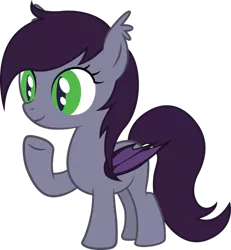 Size: 860x929 | Tagged: safe, artist:duskthebatpack, derpibooru import, oc, oc:bellflower, unofficial characters only, bat pony, pony, female, filly, green eyes, solo