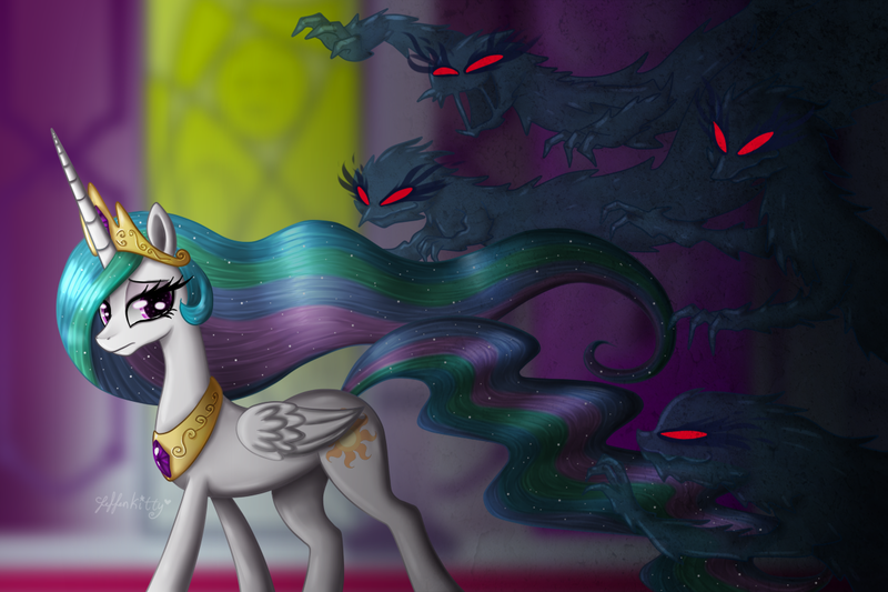 Size: 1200x800 | Tagged: artist:leffenkitty, derpibooru import, nightmare forces, princess celestia, safe, solo