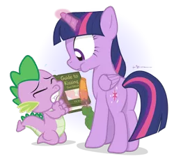 Size: 1040x960 | Tagged: safe, artist:dm29, derpibooru import, spike, twilight sparkle, twilight sparkle (alicorn), alicorn, pony, begging, book, carrot, eating, eyes closed, female, food, frown, gritted teeth, kissing, levitation, magic, male, mare, puffy cheeks, shipping, simple background, straight, telekinesis, transparent background, twispike, wide eyes