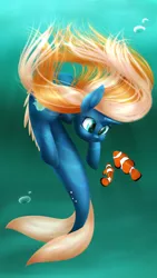 Size: 2160x3840 | Tagged: safe, artist:noodlefreak88, derpibooru import, oc, oc:tidal charm, unofficial characters only, aquapony, 4k, 4k tidal contest entries, female, seaunicorn, solo, underwater, water