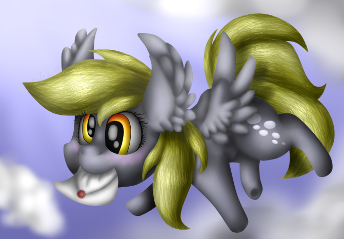 Size: 671x466 | Tagged: safe, artist:hidadee, derpibooru import, derpy hooves, pegasus, pony, female, mare, solo