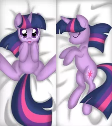 Size: 1280x1437 | Tagged: safe, artist:leslers, derpibooru import, twilight sparkle, pony, body pillow, body pillow design, cute, digital art, female, sleeping, solo, spread legs, spreading, twiabetes, wide eyes