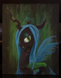 Size: 1280x1635 | Tagged: acrylic painting, artist:horseez, derpibooru import, painting, queen chrysalis, safe, solo, traditional art
