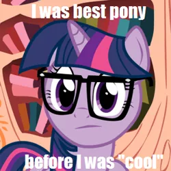 Size: 300x300 | Tagged: before it was cool, derpibooru import, exploitable meme, glasses, hipster, meme, safe, solo, twilight sparkle