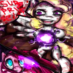 Size: 4000x4000 | Tagged: absurd resolution, artist:wendysakana, derpibooru import, grimdark, pinkie pie, surprise