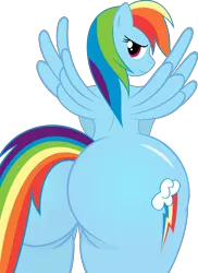 Size: 4691x6448 | Tagged: absurd resolution, anthro, artist:slb94, ass, bedroom eyes, derpibooru import, female, impossibly wide hips, rainbow dash, rainbutt dash, smiling, solo, solo female, suggestive, the ass was fat, wide hips, wingboner