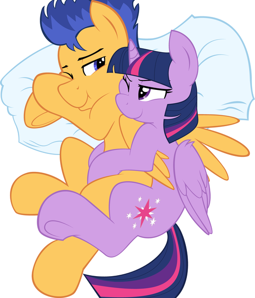 Size: 5374x6282 | Tagged: safe, artist:brony-commentator, artist:dreamcasterpegasus, derpibooru import, edit, flash sentry, twilight sparkle, twilight sparkle (alicorn), alicorn, pegasus, pony, absurd resolution, base used, bed, bedroom eyes, cuddling, cute, female, flashlight, hug, looking at each other, love, male, mare, one eye closed, pillow, romance, seductive, shipping, spooning, stallion, straight