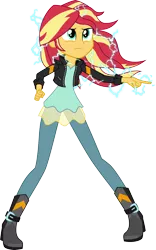 Size: 3220x5171 | Tagged: safe, artist:birdalliance, derpibooru import, sunset shimmer, equestria girls, crossover, electricity, lightning, misaka mikoto, simple background, solo, transparent background