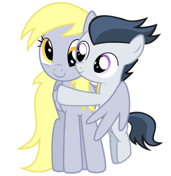 Size: 824x845 | Tagged: safe, artist:lunaticdawn, derpibooru import, edit, derpy hooves, rumble, pegasus, pony, cute, derpumble, female, hug, male, mare, shipping, simple background, straight, transparent background, vector, winghug