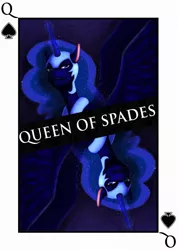 Size: 800x1120 | Tagged: artist:bureaudrawer, derpibooru import, nightmare moon, playing card, queen of spades, safe, solo