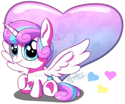 Size: 800x668 | Tagged: artist:zipo-chan, derpibooru import, deviantart watermark, heart, obtrusive watermark, princess flurry heart, raised hoof, safe, solo, spoiler:s06, spread wings, watermark