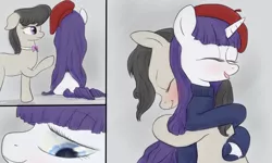 Size: 5000x3000 | Tagged: artist:plotcore, derpibooru import, female, hug, lesbian, octavia melody, raritavia, rarity, safe, shipping