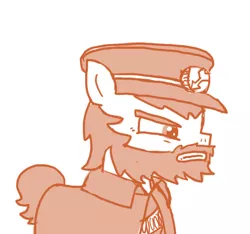 Size: 640x600 | Tagged: grimdark, artist:ficficponyfic, derpibooru import, pony, colt quest, adult, angry, arrow, beard, clothes, demon hunter, emblem, foal abuse, glare, hat, male, overcoat, scowl, stallion, story included