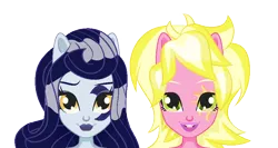 Size: 888x473 | Tagged: safe, artist:berrypunchrules, derpibooru import, moonlight raven, sunshine smiles, equestria girls, equestria girls-ified, simple background, transparent background