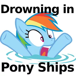 Size: 900x900 | Tagged: artist:cyberpon3, derpibooru import, drowning, drowning in pony ships, funny, safe