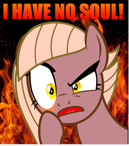 Size: 712x806 | Tagged: angry, artist:slb94, derpibooru import, eyelid pull, fire, just one bite, limestone pie, meme, safe, soulless, spongebob squarepants, yelling