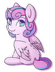 Size: 733x969 | Tagged: artist:submerged08, cute, derpibooru import, flurrybetes, looking back, princess flurry heart, safe, signature, solo, spoiler:s06