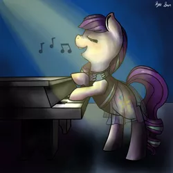 Size: 2874x2863 | Tagged: safe, artist:kysimon, derpibooru import, coloratura, pony, the mane attraction, bipedal, piano, rara, singing, solo, the magic inside