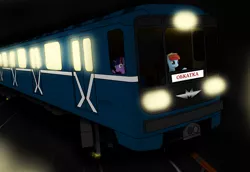 Size: 3615x2483 | Tagged: 81-717/714, artist:subway777, densha de d, derpibooru import, drift, initial d, multi track drifting, rainbow dash, russia, safe, subway, train, twilight sparkle