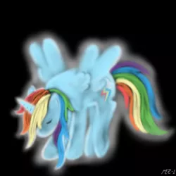 Size: 2000x2000 | Tagged: safe, artist:mr-1, derpibooru import, rainbow dash, alicorn, pony, alicornified, race swap, rainbowcorn, solo