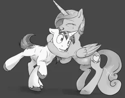 Size: 1259x992 | Tagged: artist:silfoe, crying, derpibooru import, eyes closed, female, grayscale, hug, male, monochrome, pregnant, princess cadance, royal sketchbook, safe, shining armor, shiningcadance, shipping, straight, tears of joy