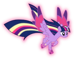 Size: 8679x6852 | Tagged: safe, artist:kimberlythehedgie, derpibooru import, twilight sparkle, twilight sparkle (alicorn), alicorn, pony, absurd resolution, colored wings, female, mare, multicolored wings, rainbow power, rainbow wings, simple background, solo, transparent background, vector, wings