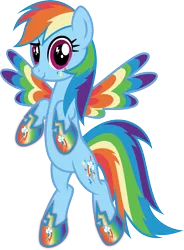 Size: 3915x5316 | Tagged: safe, artist:osipush, derpibooru import, rainbow dash, colored wings, cutie mark magic, multicolored wings, rainbow power, rainbow power-ified, rainbow power rainbow dash, rainbow wings, simple background, solo, transparent background, vector, wingding eyes