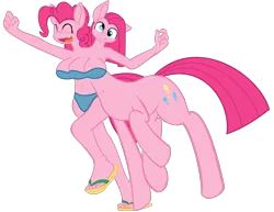Size: 1100x850 | Tagged: anthro, artist:airship-king, bandeau, centaur, conjoined, conjoined twins, derpibooru import, diane pie, multiboob, pinkie pie, ponytaur, simple background, suggestive, taur, what has science done, why
