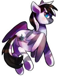Size: 1280x1611 | Tagged: safe, artist:cherivinca, derpibooru import, oc, unofficial characters only, pegasus, zebra, zebrasus, cutie mark, image, looking at you, png, simple background, solo, wings