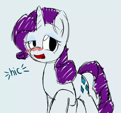 Size: 1500x1400 | Tagged: safe, artist:melodicmarzipan, derpibooru import, rarity, pony, unicorn, drunk, drunk rarity, hiccups, open mouth, solo