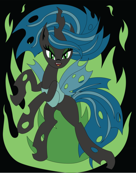 Size: 3292x4194 | Tagged: safe, artist:the-paper-pony, derpibooru import, queen chrysalis, changeling, solo