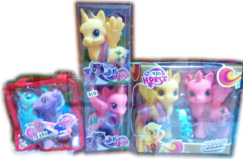 Size: 1024x671 | Tagged: safe, derpibooru import, applejack, pinkie pie, twilight sparkle, alicorn, pony, 1000 years in photoshop, bootleg, foal, my happy horse, picture taken with a potato, price tag, rainbow power, simple background, toy, transparent background, upside down