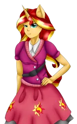 Size: 2047x3277 | Tagged: safe, artist:midfire, derpibooru import, sunset shimmer, anthro, equestria girls, solo