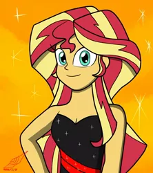 Size: 740x835 | Tagged: safe, artist:senketsushimmer, derpibooru import, sunset shimmer, equestria girls, solo