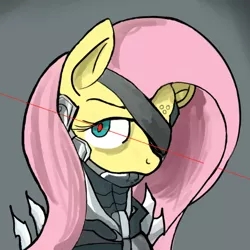 Size: 550x550 | Tagged: artist:reiduran, artist:tumist, badass, cropped, crossover, cyborg, derpibooru import, edit, flutterbadass, fluttershy, metal gear, metal gear rising, raiden, safe, solo