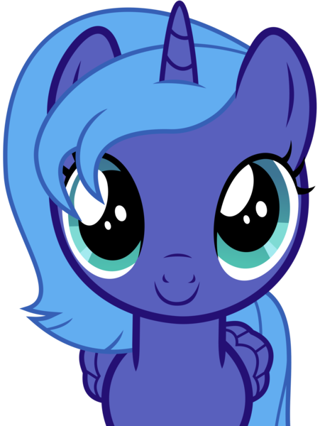 Size: 4060x5400 | Tagged: absurd resolution, artist:derek pony, artist:slb94, c:, cute, derpibooru import, filly, looking at you, lunabetes, princess luna, safe, simple background, smiling, solo, transparent background, vector, weapons-grade cute, woona