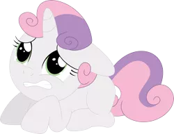 Size: 3581x2770 | Tagged: artist:porygon2z, derpibooru import, safe, scared, simple background, sisterhooves social, solo, sweetie belle, trace, transparent background