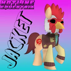 Size: 3500x3500 | Tagged: artist:heartpallete, artist:heart-pallette, chicken mask, clothes, derpibooru import, hotline equestria, hotline miami, jacket, richard, safe, solo