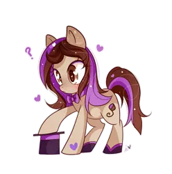 Size: 1051x1058 | Tagged: safe, artist:ipun, derpibooru import, oc, unofficial characters only, pony, blushing, bowtie, female, hat, heart, heart eyes, mare, simple background, solo, top hat, transparent background, wingding eyes