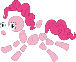 Size: 2250x1825 | Tagged: safe, artist:bluetech, derpibooru import, pinkie pie, earth pony, pony, the one where pinkie pie knows, .svg available, defying logic, disintegration, exploded view, inkscape, modular, pinkie being pinkie, pinkie physics, pinkie pieces, simple background, solo, transparent background, vector