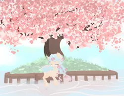 Size: 7851x6058 | Tagged: safe, artist:xsidera, derpibooru import, oc, oc:river blossom, unofficial characters only, original species, pond pony, absurd resolution, river, solo, tree