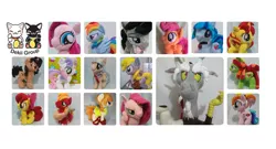 Size: 3680x1983 | Tagged: safe, artist:dekiigroup, derpibooru import, apple bloom, big macintosh, coco pommel, derpy hooves, discord, octavia melody, pinkie pie, rainbow dash, scootaloo, sonata dusk, sunset shimmer, sweetie belle, tree hugger, oc, earth pony, pony, irl, male, photo, pinkamena diane pie, plushie, stallion