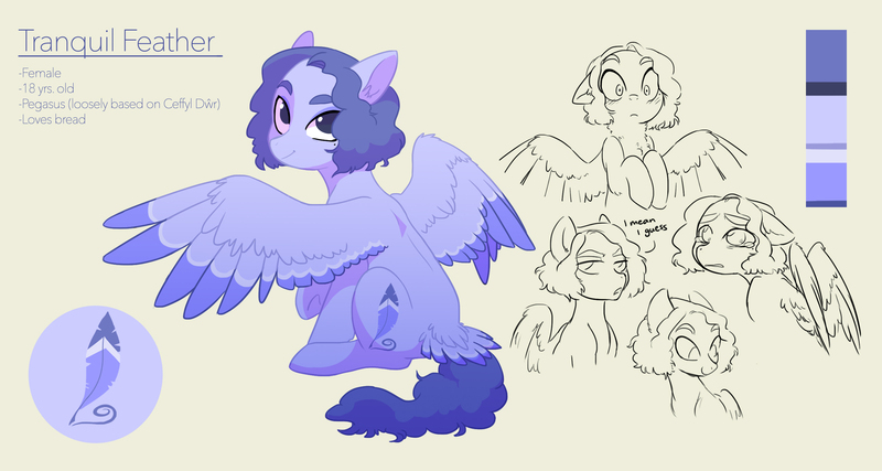 Size: 2574x1373 | Tagged: safe, artist:kianamai, derpibooru import, oc, oc:tranquil feather, unofficial characters only, pegasus, pony, expressions, looking at you, ponysona, reference sheet