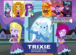 Size: 1024x750 | Tagged: safe, artist:3d4d, derpibooru import, adagio dazzle, aria blaze, fuchsia blush, lavender lace, sonata dusk, starlight glimmer, sunset shimmer, trixie, twilight sparkle, equestria girls, counterparts, donald trump, engrish, female, magical trio, parody, the dazzlings, trixie and the illusions, twilight's counterparts