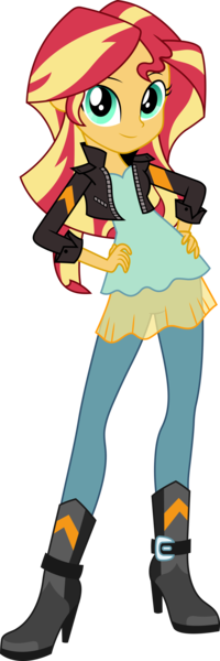 Size: 4786x14352 | Tagged: safe, artist:sugar-loop, derpibooru import, sunset shimmer, equestria girls, friendship games, .ai available, .svg available, absurd resolution, clothes, cute, hand on hip, high heel boots, leather jacket, shimmerbetes, simple background, smiling, solo, transparent background, vector