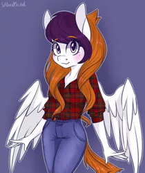 Size: 2100x2500 | Tagged: anthro, artist:silbersternenlicht, clothes, derpibooru import, oc, pants, safe, shirt, solo, unmoving plaid, unofficial characters only